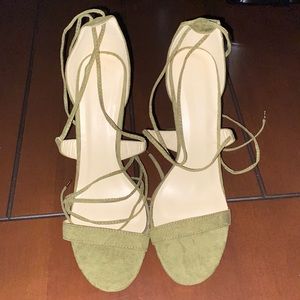 Army Green Strappy Sandal heels